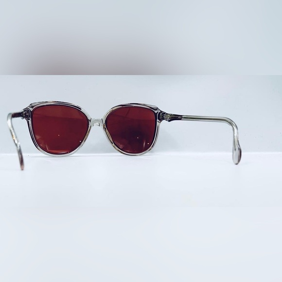 Vintage Adolfo AD-1 Burgundy Translucent Oval Sunglasses Frames Only main image 4